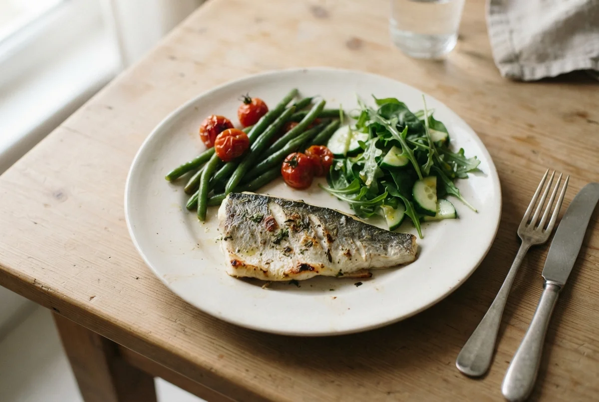 prato de comida anti-inflamatória simples e real