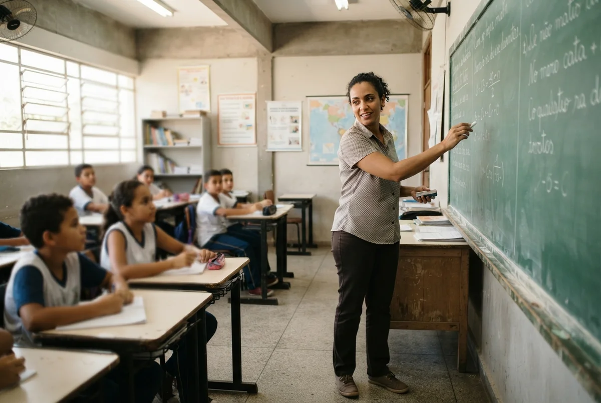 professora em pé o dia todo em sala de aula